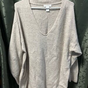 V-Neck Beige Sweater